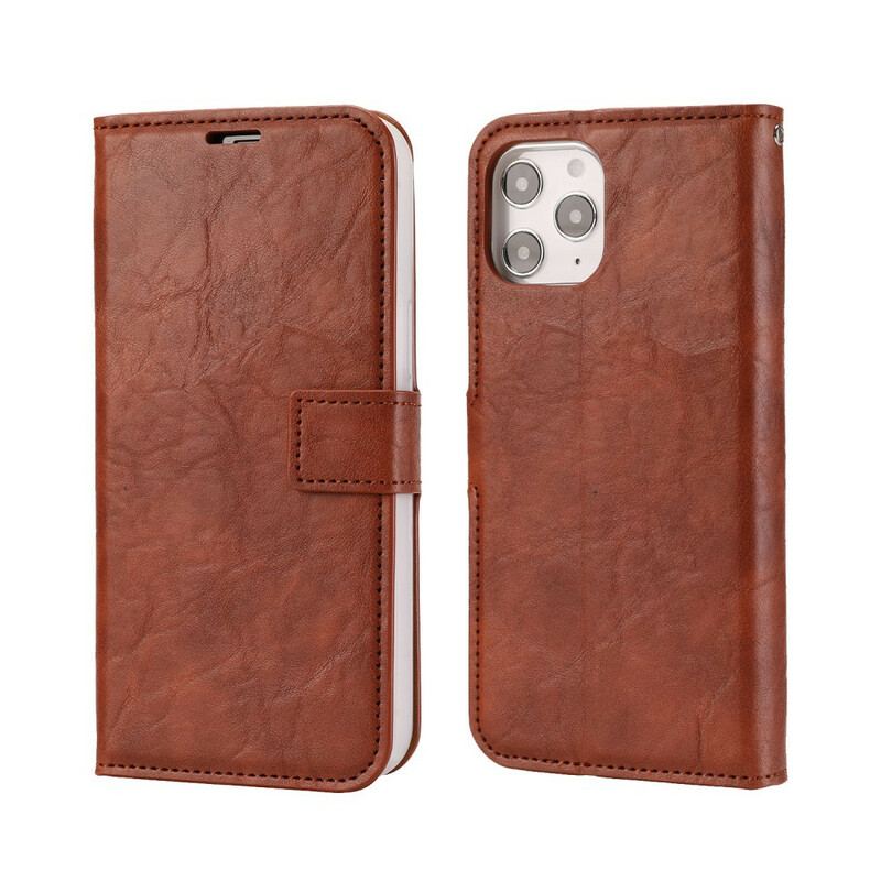 Capa Capa De Couro Para iPhone 12 Pro Max Estilo De Couro Envelhecido Destacável