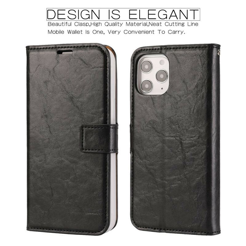 Capa Capa De Couro Para iPhone 12 Pro Max Estilo De Couro Envelhecido Destacável