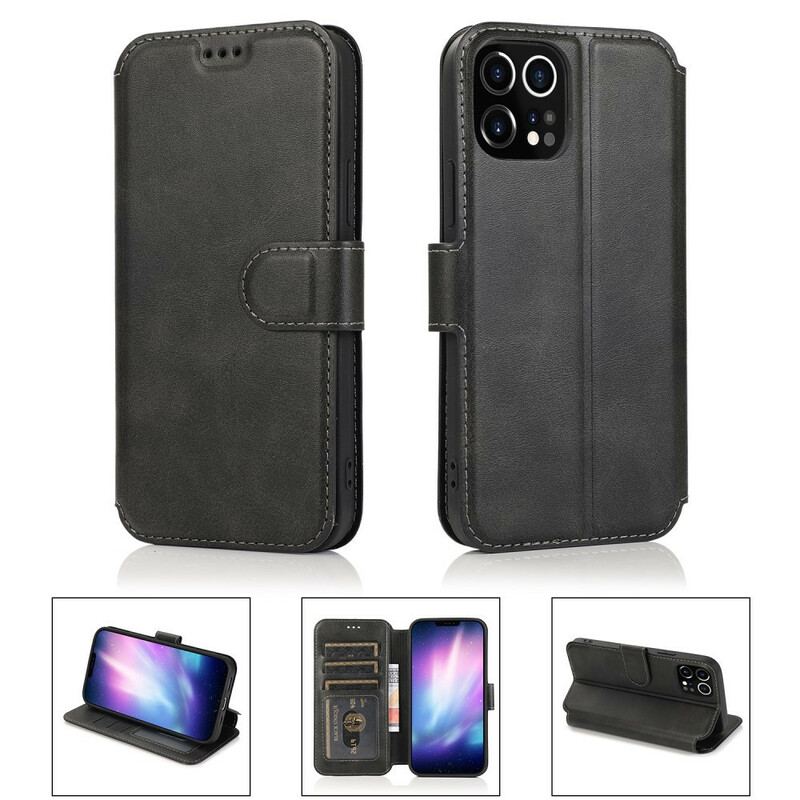 Capa De Couro Para iPhone 12 Pro Max Estilo Retrô De Couro