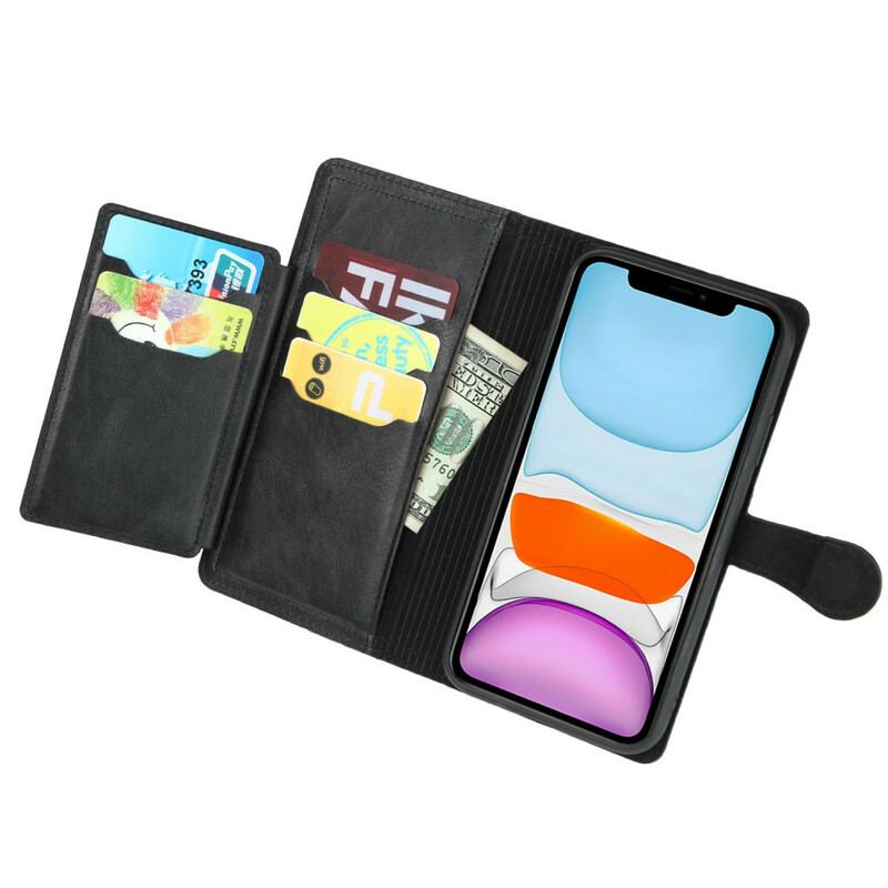 Capa De Couro Para iPhone 12 Pro Max Porta-moedas Multifuncional