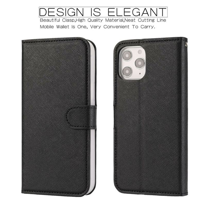 Capa Capa De Couro Para iPhone 12 Pro Max Texturizado Com Destacável