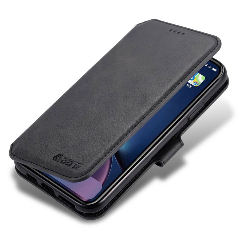 Capa Em Pele Para iPhone 12 Pro Max Efeito Couro Azns