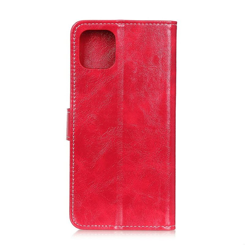 Capa Flip Para iPhone 12 Pro Max Costuras Brilhantes E Expostas