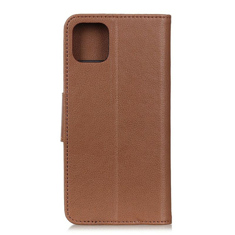 Capa Flip Para iPhone 12 Pro Max Fecho Magnético Efeito Couro Lichia