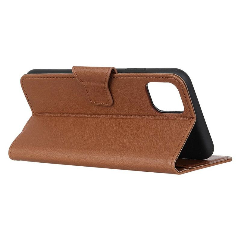 Capa Flip Para iPhone 12 Pro Max Fecho Magnético Efeito Couro Lichia