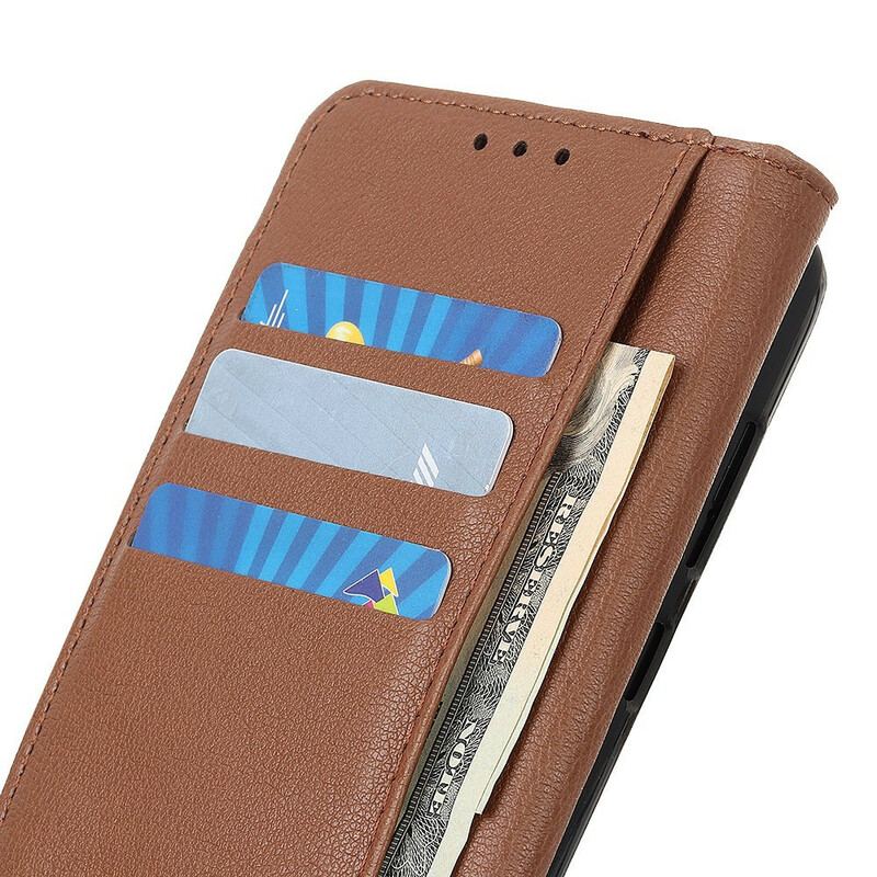 Capa Flip Para iPhone 12 Pro Max Fecho Magnético Efeito Couro Lichia