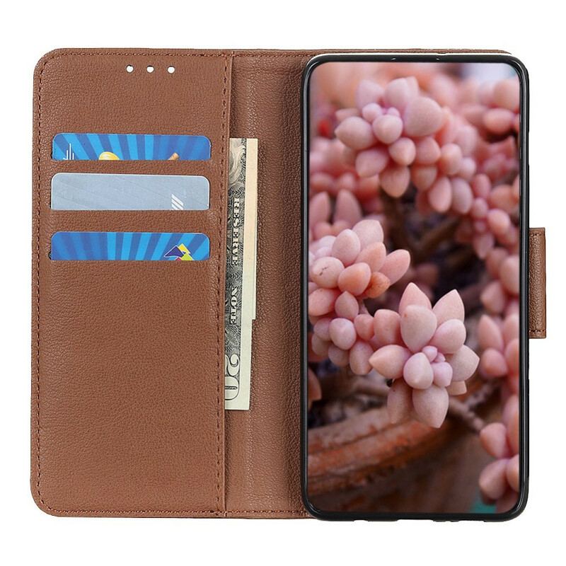 Capa Flip Para iPhone 12 Pro Max Fecho Magnético Efeito Couro Lichia