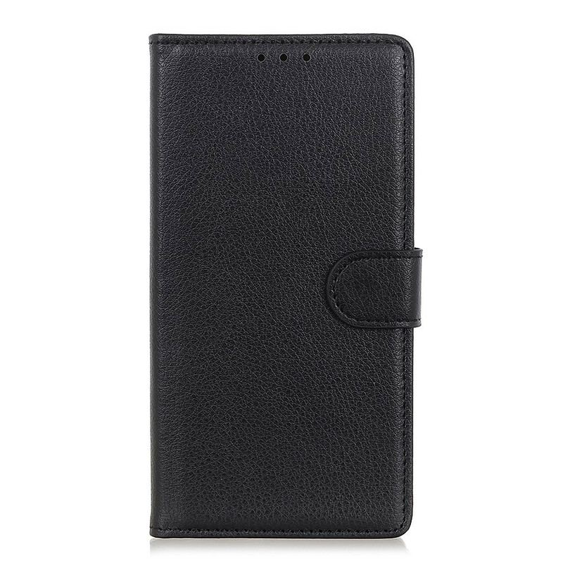 Capa Folio Para iPhone 12 Pro Max Couro Sintético De Lichia