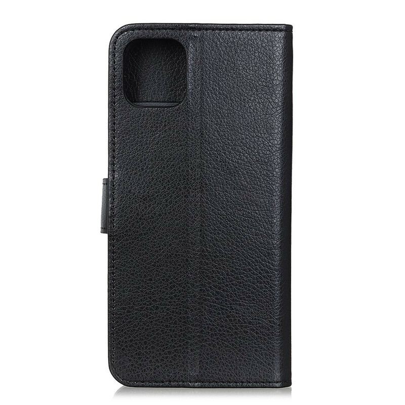 Capa Folio Para iPhone 12 Pro Max Couro Sintético De Lichia