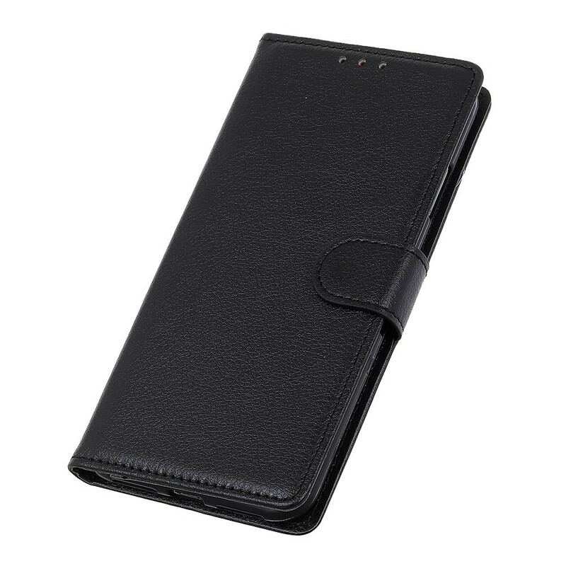 Capa Folio Para iPhone 12 Pro Max Couro Sintético De Lichia