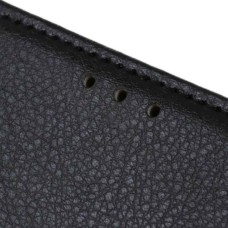 Capa Folio Para iPhone 12 Pro Max Couro Sintético De Lichia