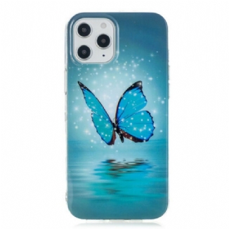 Capa Para iPhone 12 Pro Max Borboleta Azul Fluorescente