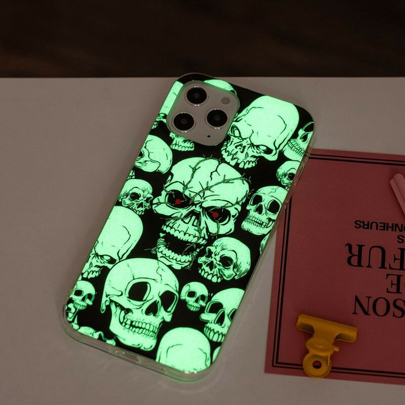 Capa Para iPhone 12 Pro Max Cuidado Crânios Fluorescentes