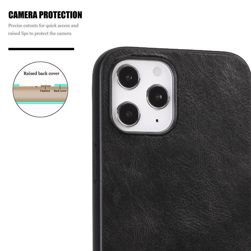 Capa Para iPhone 12 Pro Max Elegância Efeito Couro