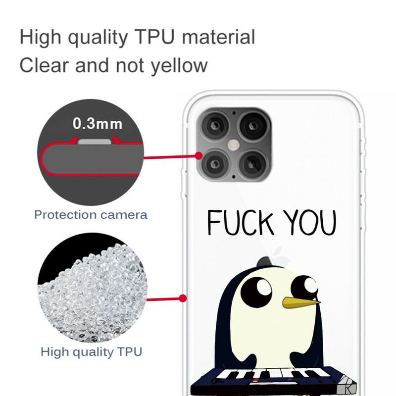 Capa Para iPhone 12 Pro Max Pinguim Vai Se Foder