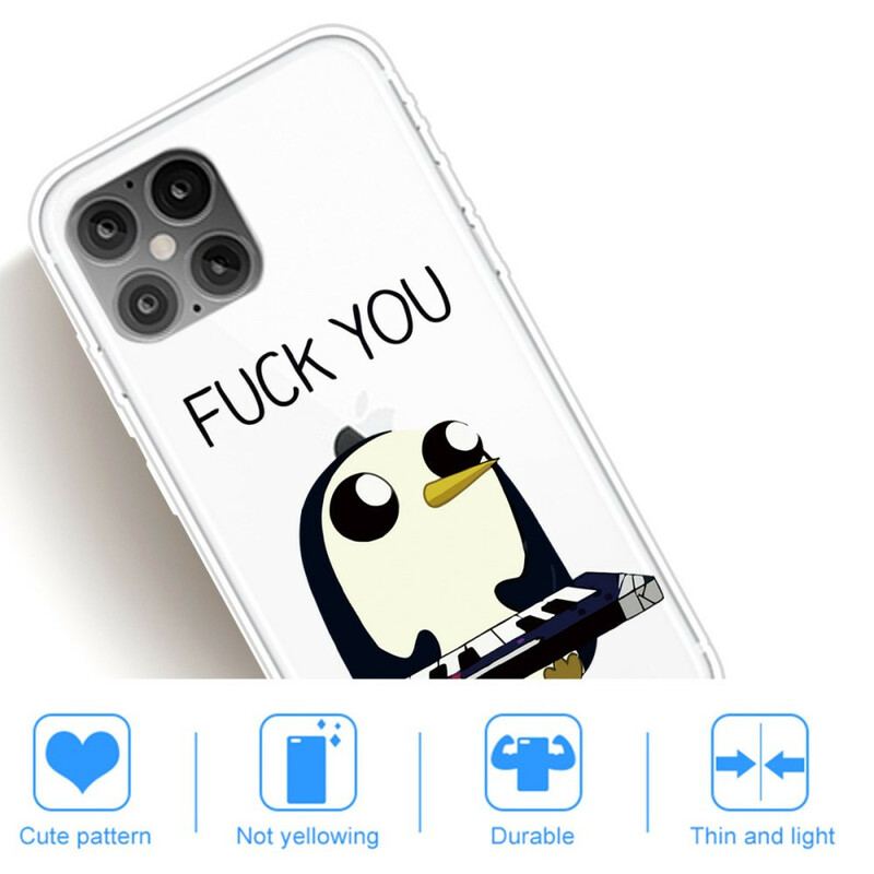 Capa Para iPhone 12 Pro Max Pinguim Vai Se Foder