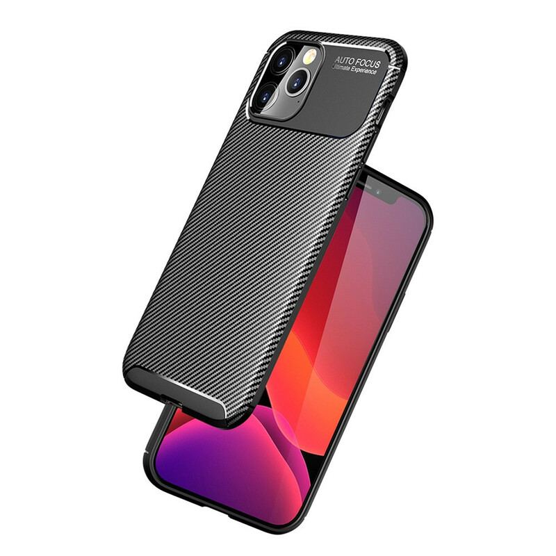 Capa Para iPhone 12 Pro Max Textura Flexível De Fibra De Carbono