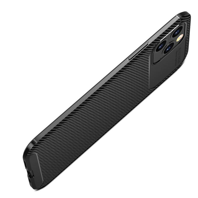 Capa Para iPhone 12 Pro Max Textura Flexível De Fibra De Carbono