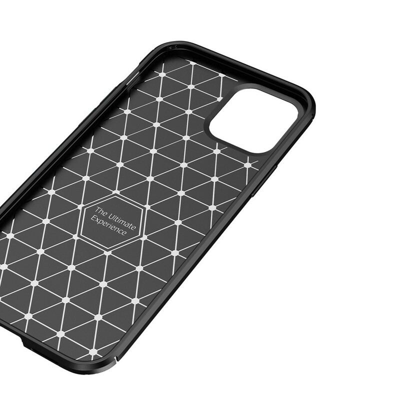 Capa Para iPhone 12 Pro Max Textura Flexível De Fibra De Carbono