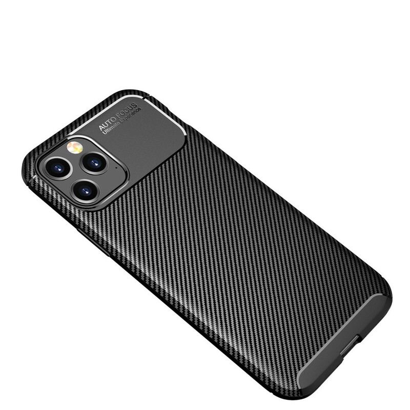 Capa Para iPhone 12 Pro Max Textura Flexível De Fibra De Carbono