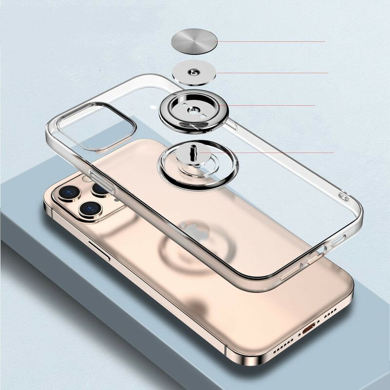 Capa Para iPhone 12 Pro Max Transparente Com Suporte De Anel