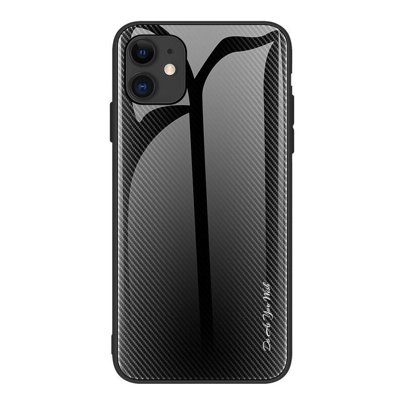 Capa Para iPhone 12 Pro Max Vidro Temperado De Fibra De Carbono Clássico