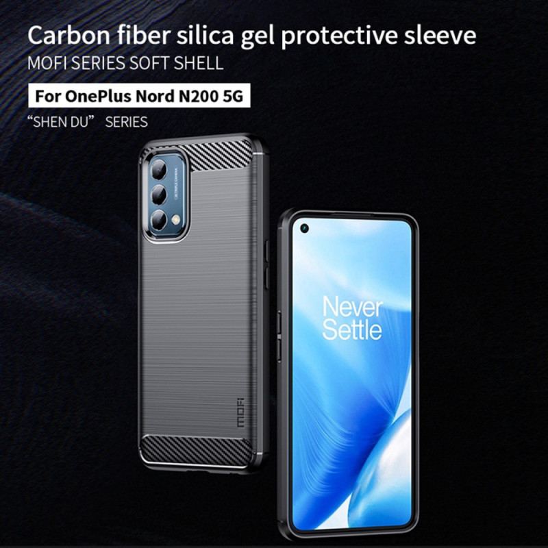 Capa De Celular Para Oppo A54 5G / A74 5G Fibra De Carbono Escovada Mofi