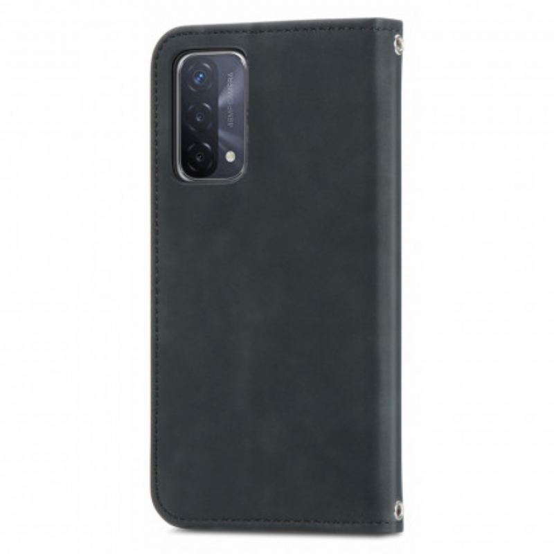 Capa De Celular Para Oppo A54 5G / A74 5G Flip Toque De Pele