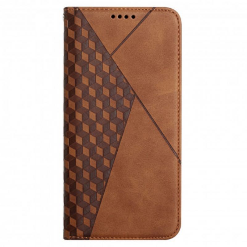 Capa De Celular Para Oppo A54 5G / A74 5G Flip Toque De Pele Estilo Cúbico