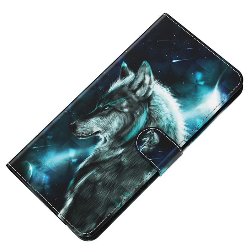 Capa De Couro Para Oppo A54 5G / A74 5G De Cordão Lobo Cordão