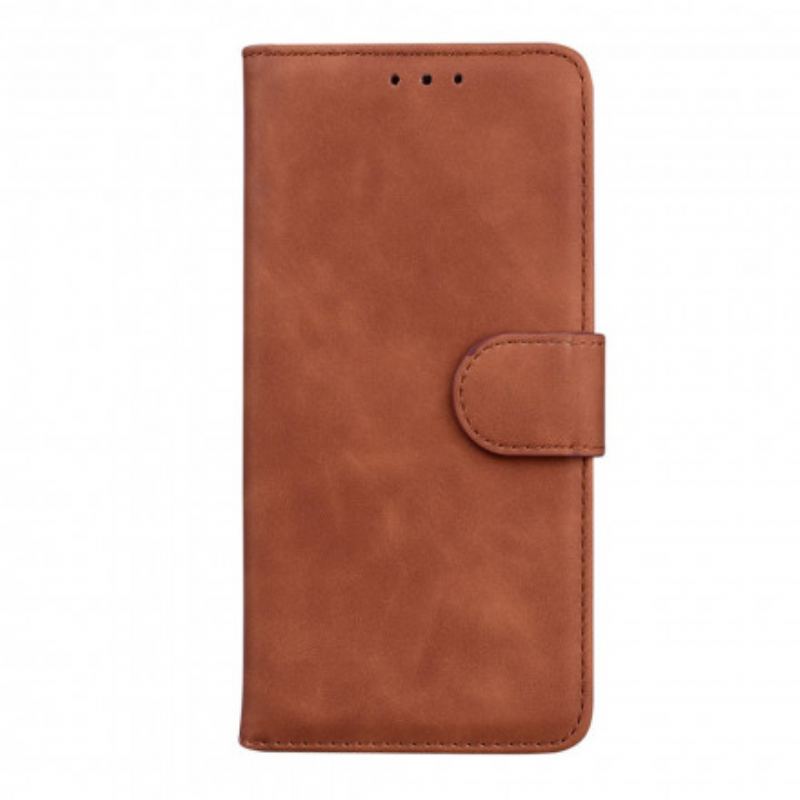 Capa De Couro Para Oppo A54 5G / A74 5G Efeito Couro Monocromático