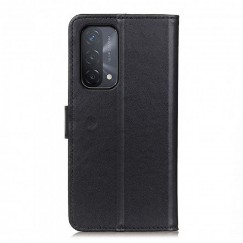 Capa De Couro Para Oppo A54 5G / A74 5G Couro Sintético Liso