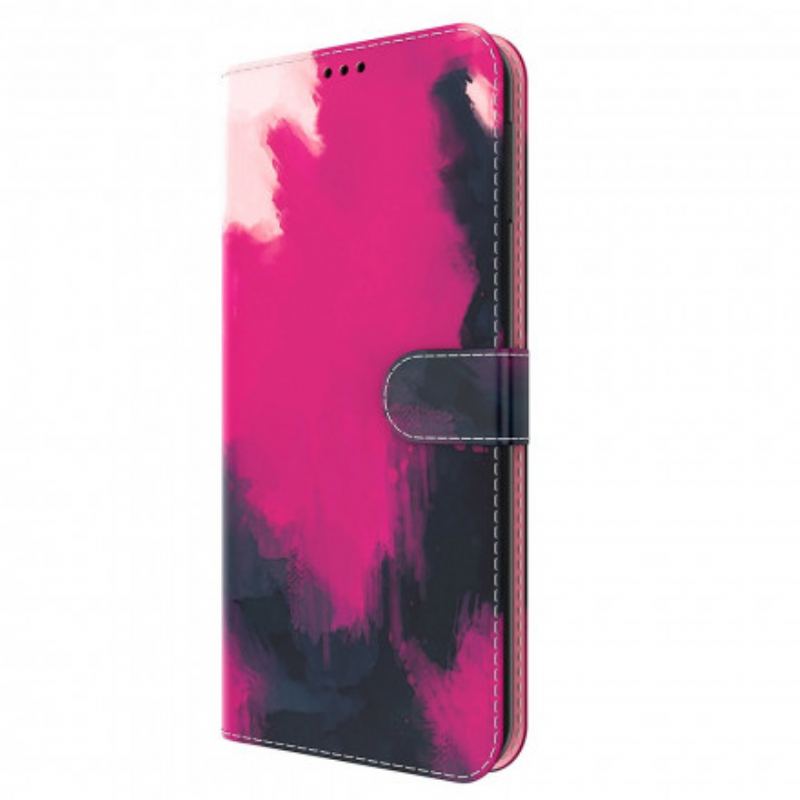 Capa Em Pele Para Oppo A54 5G / A74 5G Aquarela