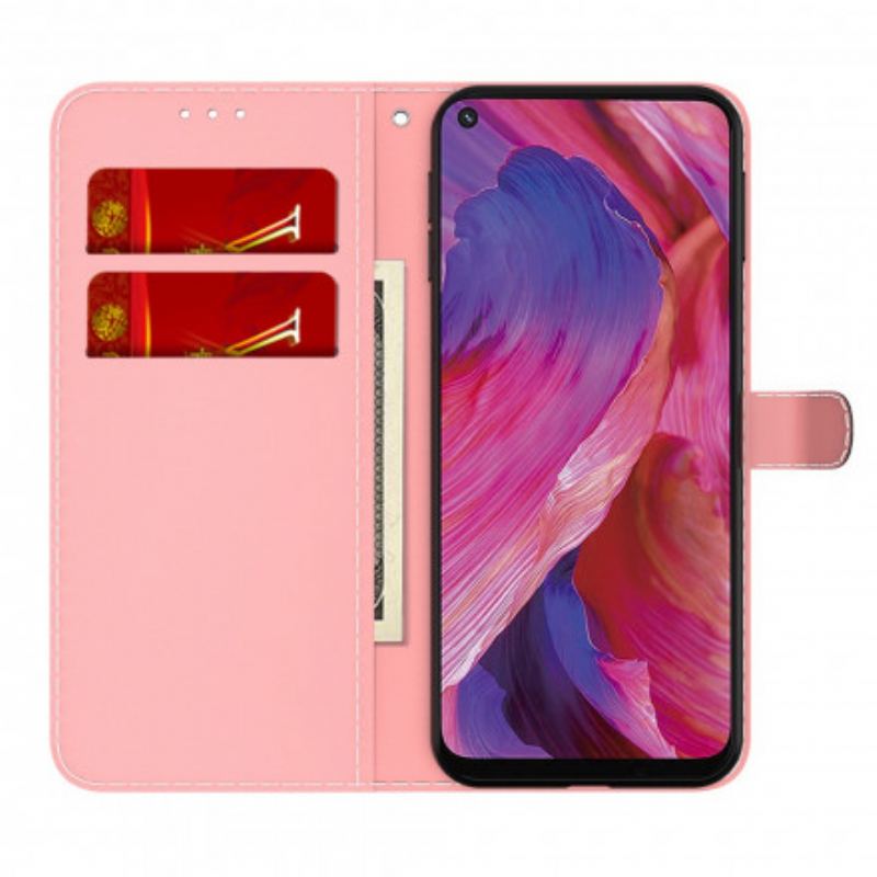 Capa Em Pele Para Oppo A54 5G / A74 5G Aquarela