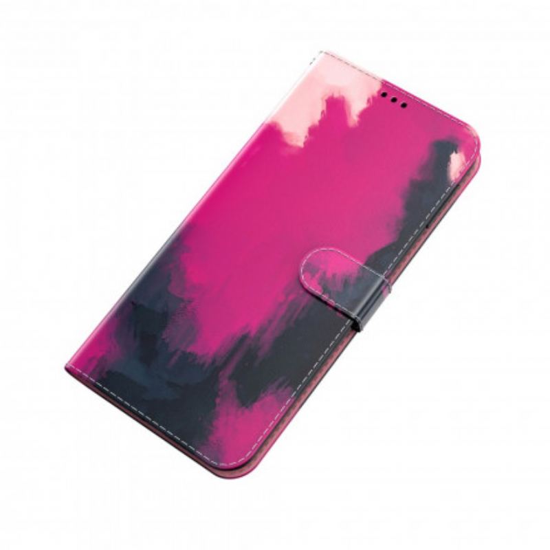 Capa Em Pele Para Oppo A54 5G / A74 5G Aquarela