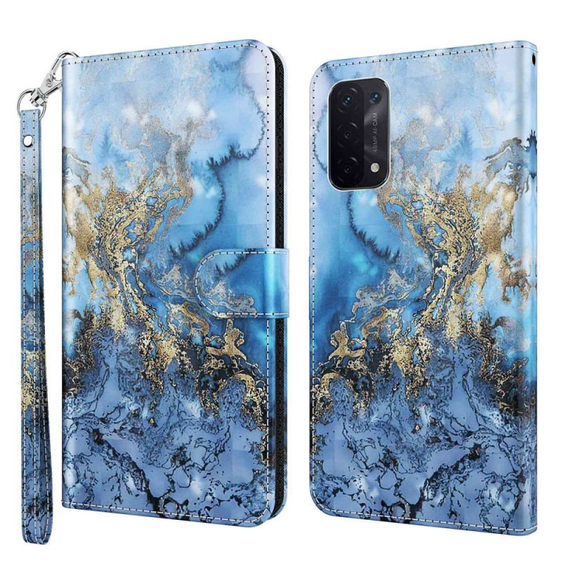 Capa Em Pele Para Oppo A54 5G / A74 5G De Cordão Strap Art