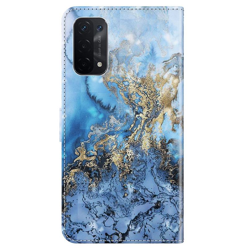 Capa Em Pele Para Oppo A54 5G / A74 5G De Cordão Strap Art