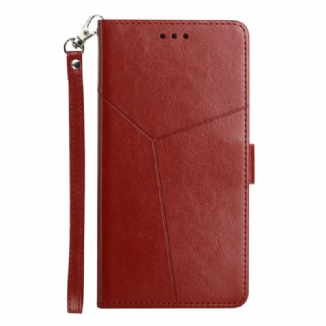 Capa Flip Para Oppo A54 5G / A74 5G De Cordão Design Y Strappy