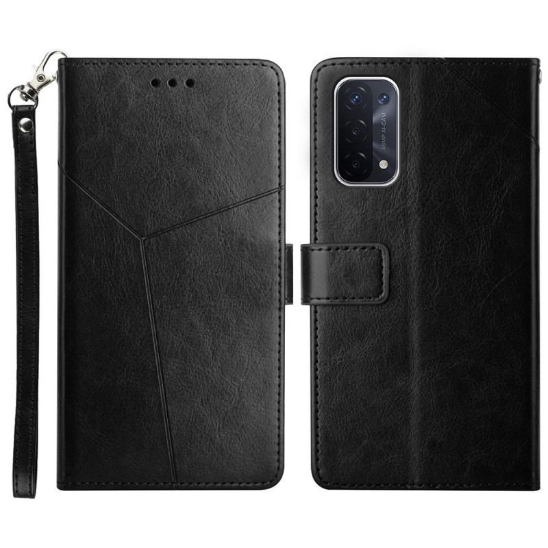 Capa Flip Para Oppo A54 5G / A74 5G De Cordão Design Y Strappy