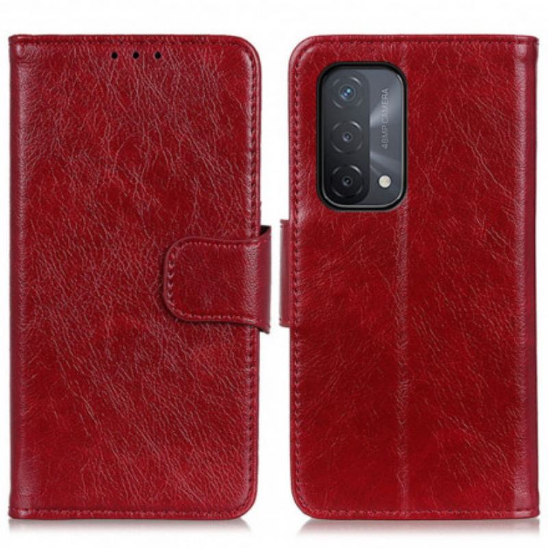 Capa Flip Para Oppo A54 5G / A74 5G Couro Napa Rachado