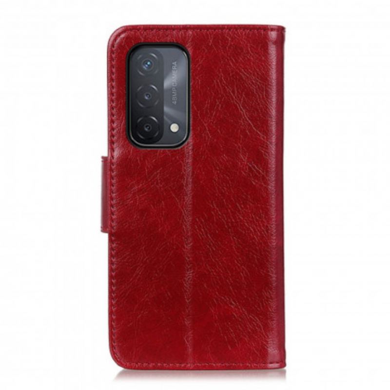 Capa Flip Para Oppo A54 5G / A74 5G Couro Napa Rachado