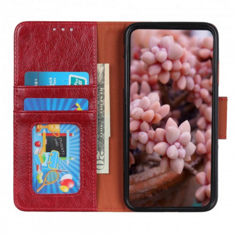 Capa Flip Para Oppo A54 5G / A74 5G Couro Napa Rachado