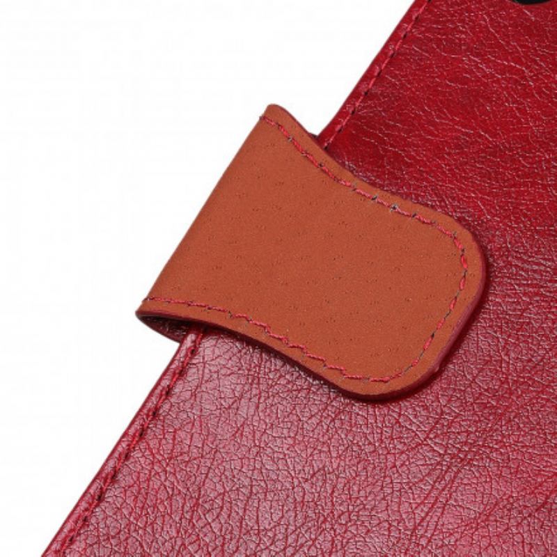 Capa Flip Para Oppo A54 5G / A74 5G Couro Napa Rachado