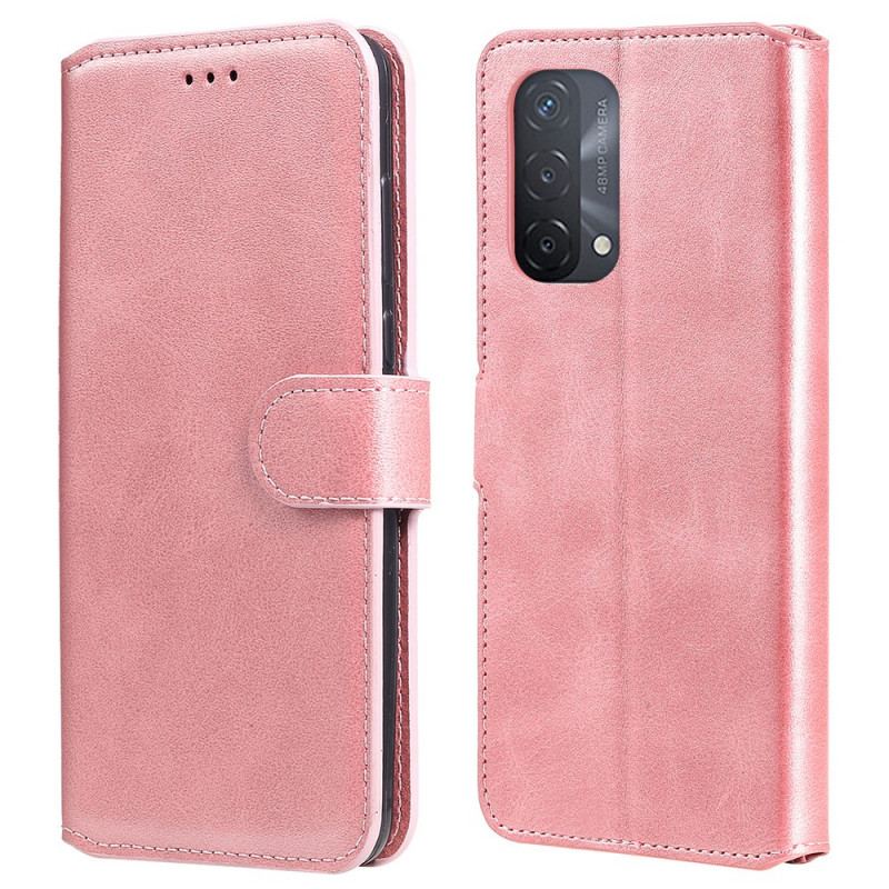 Capa Flip Para Oppo A54 5G / A74 5G Efeito Couro