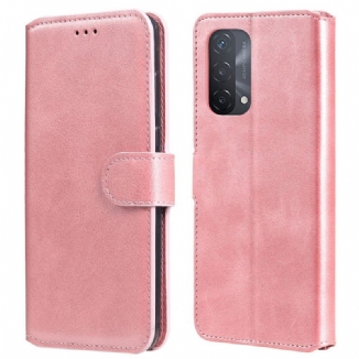 Capa Flip Para Oppo A54 5G / A74 5G Efeito Couro