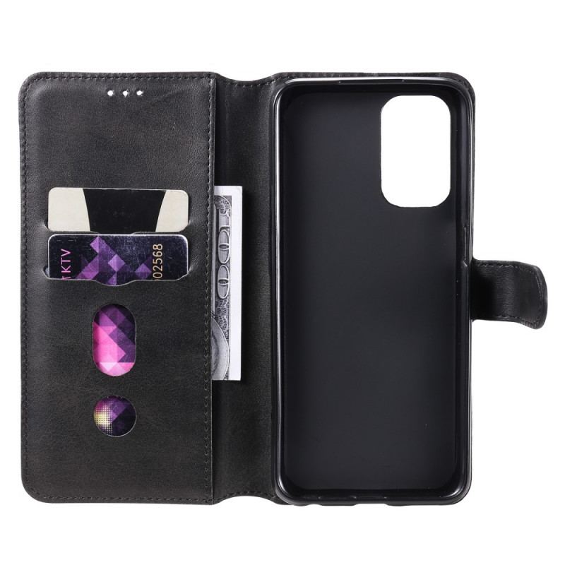 Capa Flip Para Oppo A54 5G / A74 5G Efeito Couro