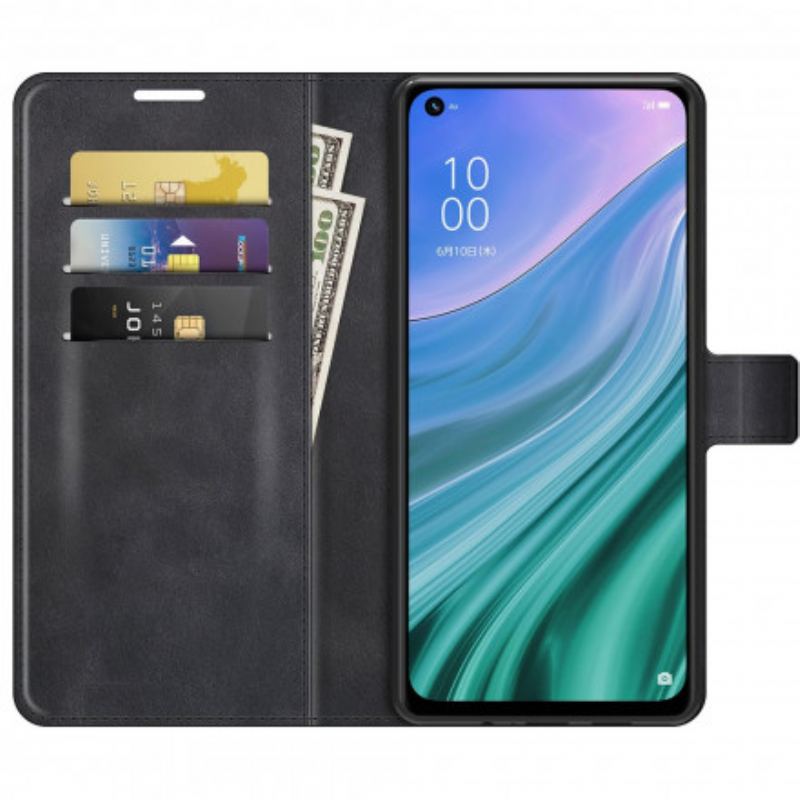 Capa Flip Para Oppo A54 5G / A74 5G Estilo Retrô Clássico Em Couro