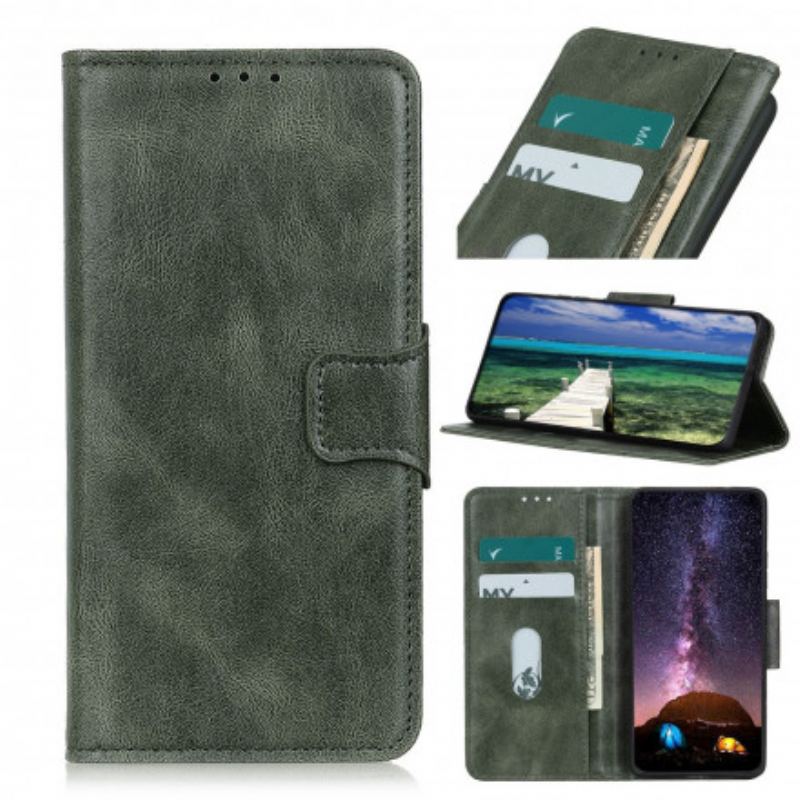 Capa Flip Para Oppo A54 5G / A74 5G Fecho Reversível Efeito Couro