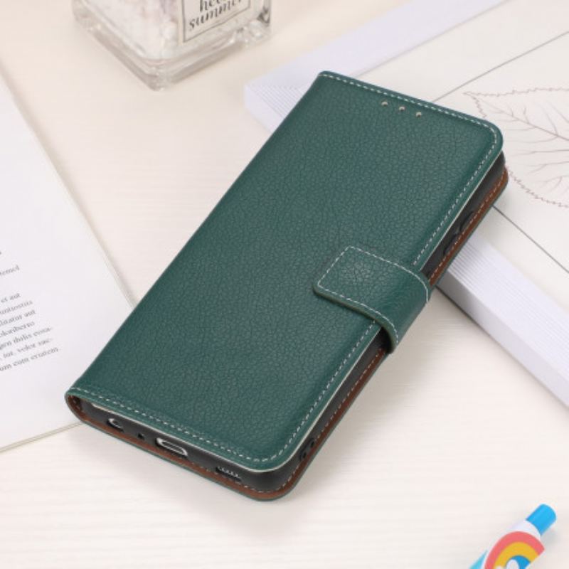 Capa Flip Para Oppo A54 5G / A74 5G Textura Lichia