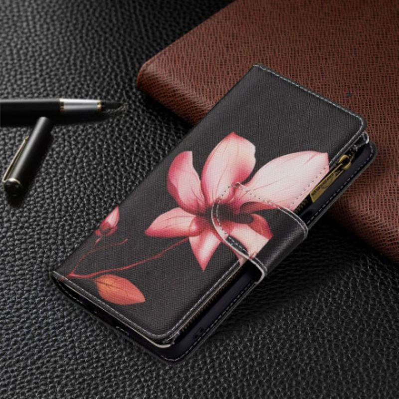 Capa Folio Para Oppo A54 5G / A74 5G Bolso Com Zíper Flor